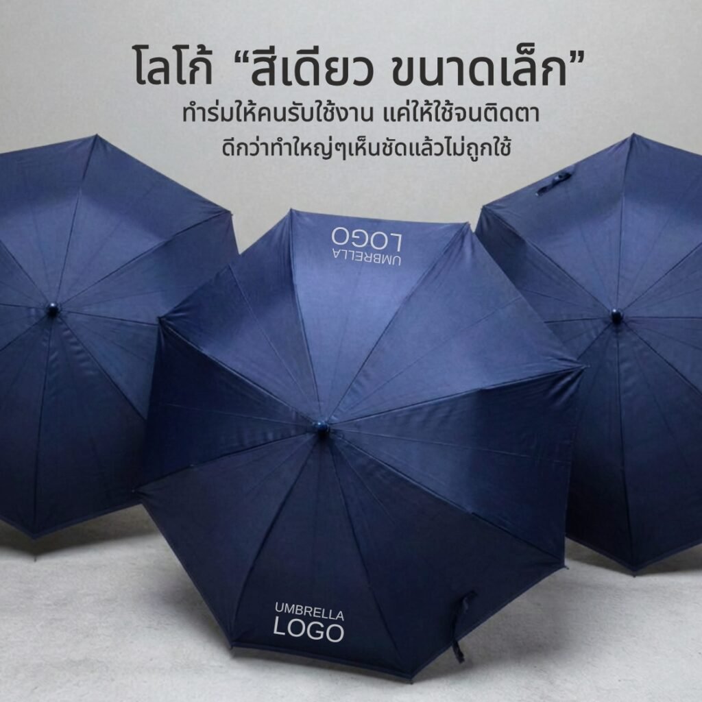 ร่มสกรีนโลโก้ขนาดเล็ก สีกรมท่า